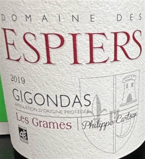 Vallée du Rhône Gigondas Domaine Des Espiers 2019