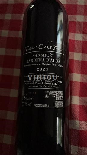 Piemonte Barbera d'Alba Teo Costa Sanmicé 2023