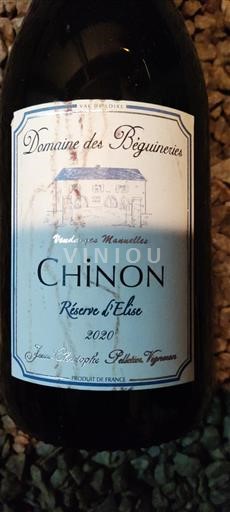 Thung lũng sông Loire Chinon Domaine Des Béguineries Réserve L'Elise 2020
