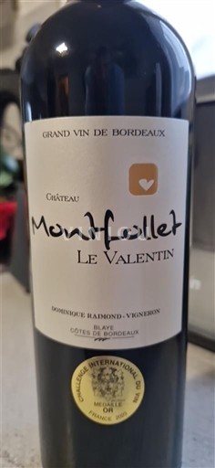 Bordeaux Côtes-de-Bordeaux Château Montfollet Le Valentin Senza annata