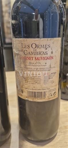 Linguadoca e Rossiglione Paese d'Oc Les Ormes de Cambras Cabernet Sauvignon Senza annata