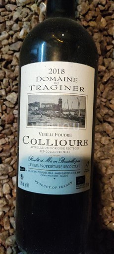 Roussillon Collioure Domaine Traginer Vieille Foudre 2018