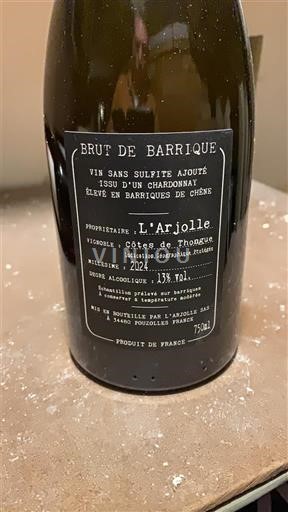 Languedoc-Roussillon Côtes de Thongue L'Arjolle Brut de Barrique 2022