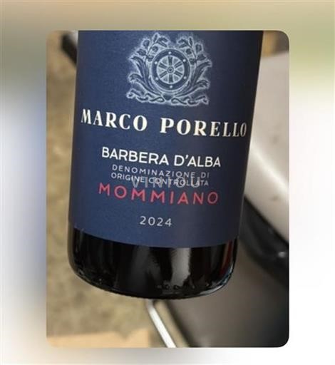Piedmont Wines Barbera d'Alba Marco Porello Mommiano 2024