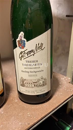 Mosel Moselle G.F. von Nell Trierer Thiergarten Unterm Kreuz Riesling Hochgewächs Trocken 2016