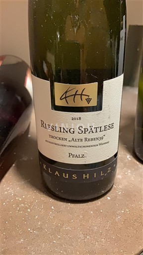 Pfalz Klaus Hilz Riesling Spätlese Trocken Alte Reben 2018