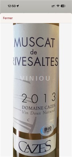 Rosellón Muscat de Rivesaltes Domaine Cazes 2013