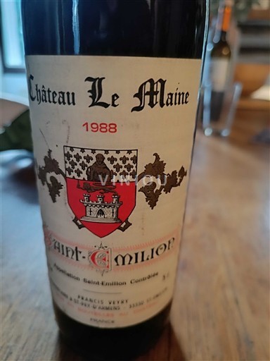 Bordeaux Saint-Émilion Château Le Maine 1988