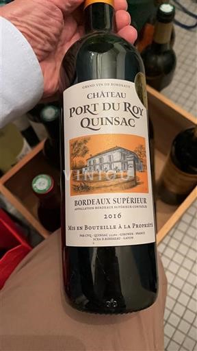 Bordeaux Bordeaux Supérieur Château Port du Roy Quinsac 2016