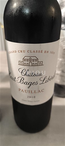 Bordéus Pauillac Grand Cru Château Haut-Bages Libéral 2010