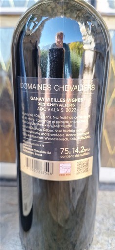 Vin Rouge sec Gamay Vieilles Vignes des Chevaliers Domaine Des Chevaliers 2022 Suisse Valais AOC
