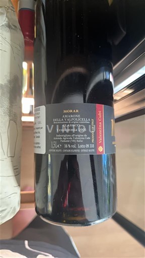 Vin Rouge sec Morar Valentina Cubi 2005 Italie Vénétie Amarone della Valpolicella DOCG