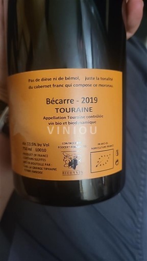 Thung lũng sông Loire Touraine La Grange Tiphaine Bécarre 2019