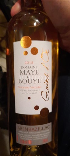 South West Monbazillac Domaine Maye de Bouye Grains d'Or 2018