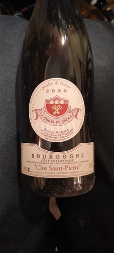 Bourgogne Bourgogne Côte Chalonnaise Le Chais St Pierre Nuages 2020