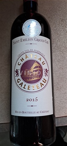 Bordéus Saint-Émilion Grand Cru Château Galeteau 2015