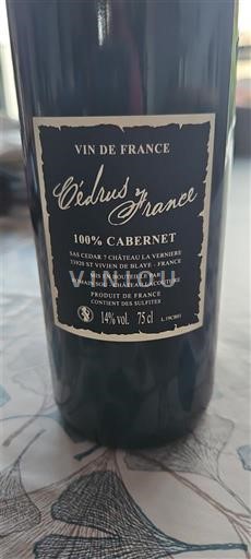 Bordeaux Không được chỉ định Château La Verrière Cèdres de France Không niên vụ