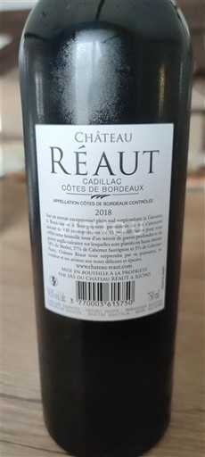 Bordeaux Cadillac-côtes-de-bordeaux Château Réaut 2018
