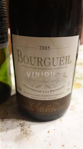 Údolí Loiry Bourgueil Pierre Archambault Sélection à la Propriété 2005