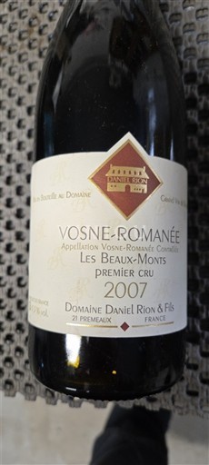 Borgogna Vosne-Romanée Premier Cru Domaine Daniel Rion & Fils Les Beaux-Monts 2007