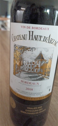 Bordeaux Château Haut Arzac 2018