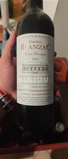Bordéus Castillon-côtes-de-bordeaux Château Blanzac Véronique 2017