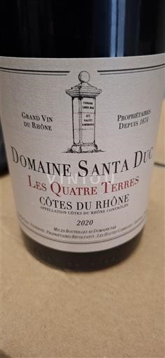 Rhônen laakso Côtes-du-rhône Domaine Santa Duc Les Quatre Terres 2020