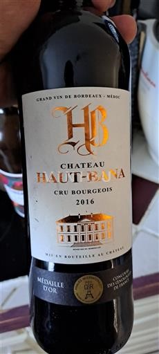 Bordéus Médoc Cru Bourgeois Château Haut-Bana 2016