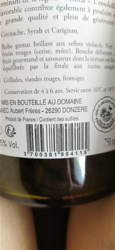 Rhônedalen Côtes du Rhône Aubert Frères 2023