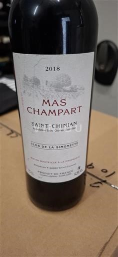 Languedoc Saint-Chinian Mas Champart Clos de la Simonette 2018