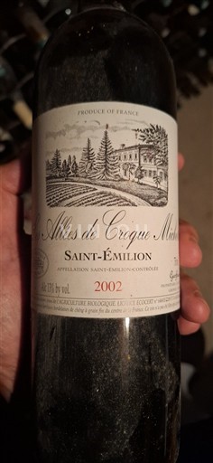 Bordeaux Saint-Émilion Les Allées de Croque Michotte 2002