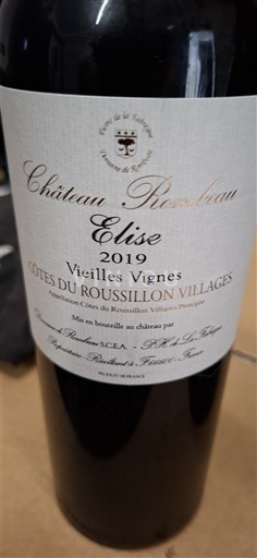 Roussillon Côtes du Roussillon Villages Château Rousseau Elise Vieilles Vignes 2019