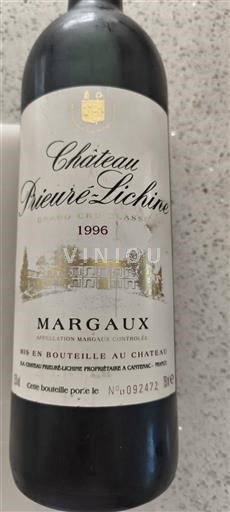 Bordeaux Margaux Prieuré-Lichine 1996