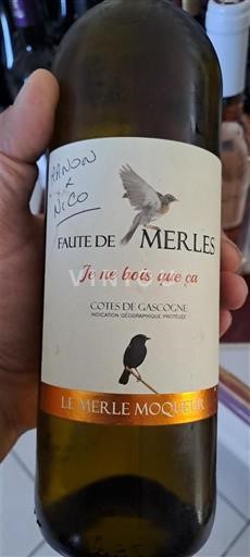 Sydvestfrankrig Côtes de Gascogne Le Merle Moqueur Faute de Merles Ikke årgangsbestemt