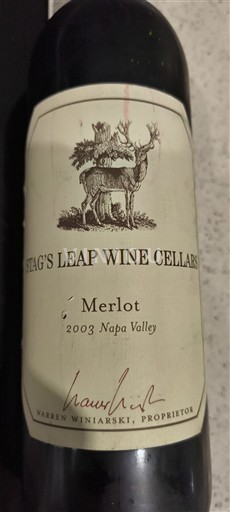 AVA californiennes Napa Valley Stag's Leap Wine Cellars 2003