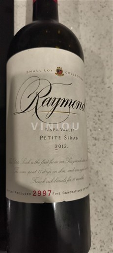 Kaliforniska AVA Napa Valley Raymond Small Lot Collection Petite Sirah 2012