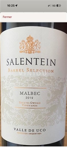 Mendoza Valle de Uco Salentein Barrel Selection 2019