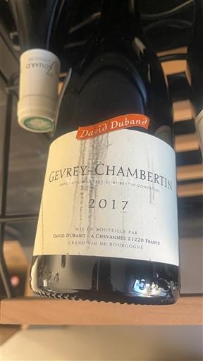Bourgogne Gevrey-chambertin David Duband 2017