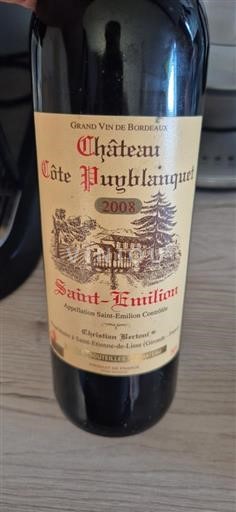 Bordeaux Saint-Émilion Château Côte de Puyblanquet 2008