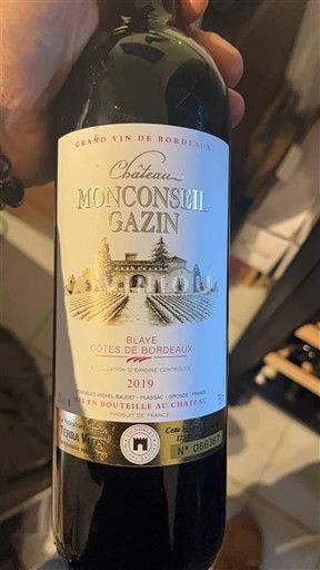 Bordeaux Blaye-côtes-de-bordeaux Château Monconseil-Gazin 2019