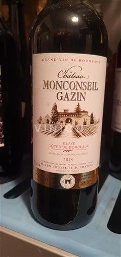 Bordeaux Blaye-côtes-de-bordeaux Château Monconseil-Gazin 2019