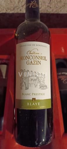 Burdeos Blaye Château Monconseil-Gazin Blanc Prestige 2020