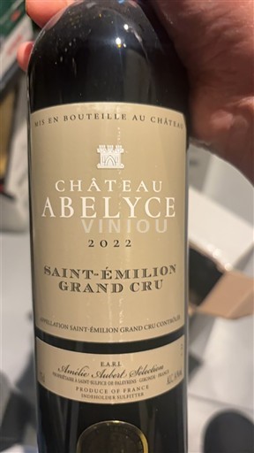 Bordoja Saint-Émilion Grand Cru Grand Cru Château Abelyce 2022