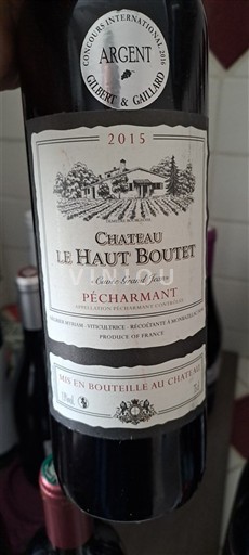 Sydvestfrankrig Pécharmant Château Le Haut Boutet Grand Jean 2015