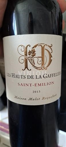 Bordeaux Saint-Émilion Les Hauts de la Gaffelière 2013