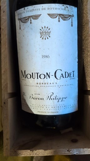Bordeaux Baron Philippe de Rothschild Mouton Cadet 1986