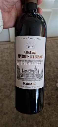 Bordeaux Margaux Grand Cru Château Marquis Alesme 2017