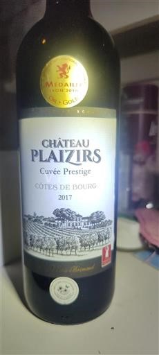 Burdeos Côtes-de-bourg Château Plaizirs Prestige 2017