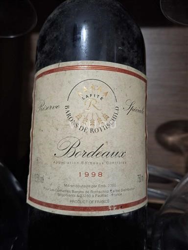 Vin Bordeaux Barons de Rothschild Lafite - Réserve Spéciale - 1996