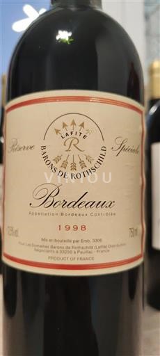 Bordeaux Barons de Rothschild (Lafite) Réserve Spéciale 1998